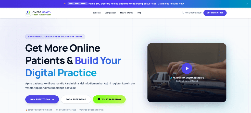 Omeds — Commission-Free Direct Patient Booking Portal Screenshot 1